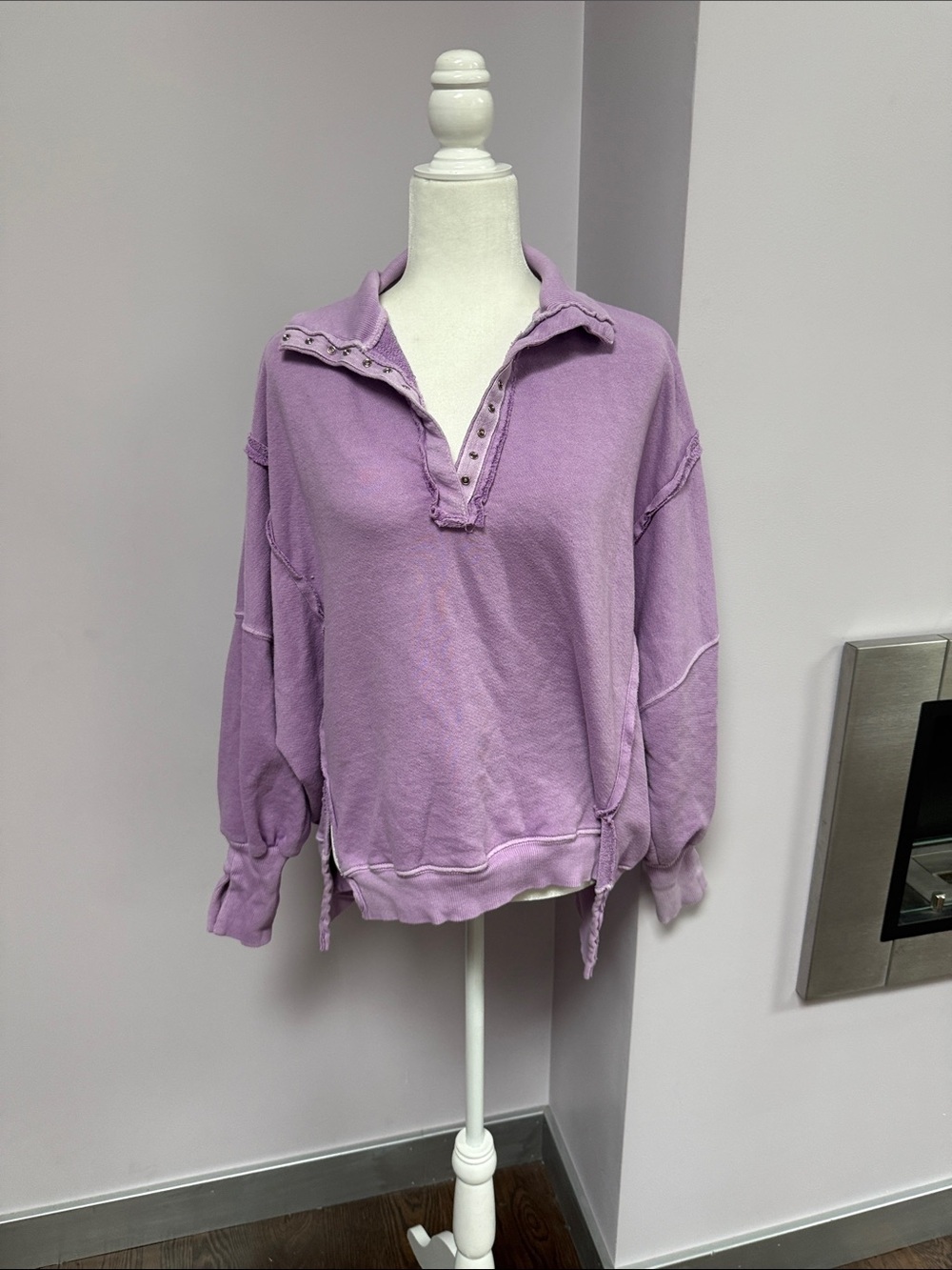 Free People We The Free Camden Henley Bubble Tea size xs - Picture 2 of 5